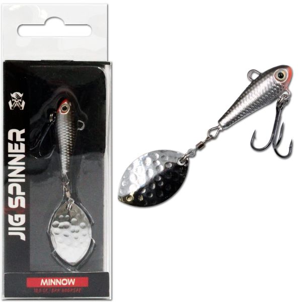 Wild Devil Baits Jig Spinner Spin Jig Lead Head Spinner Spoon (10 g, Minnow)