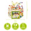 EverEarth Garden Activity Cube. Wood Shape & Color Sorter, Bead Maze & Counting Baby Toy