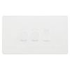 BG Evolve Pearlescent White 3 Gang Custom Grid Switch 2x LED Dimmer 1x 2 Way