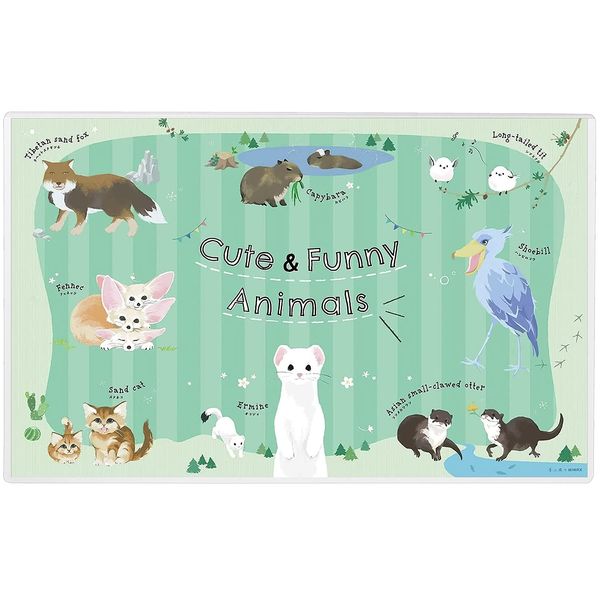 Miwax HRT-5080CF Learning Desk Mat, 31.5 x 19.7 inches (800 x 500 mm), Cute & Funny Animals