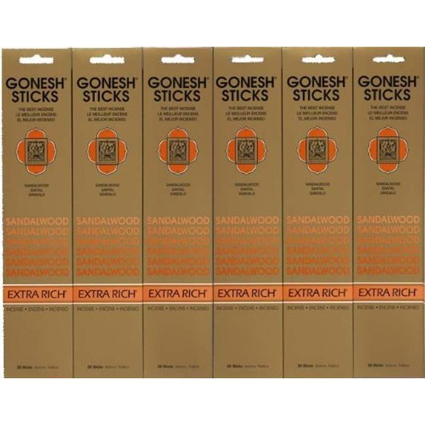 GONESH SANDALWOOD 20 PACK X 6 PACK (120 COUNTS)