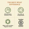 Bee’s Wrap Set of 3 Assorted Size Wraps, Beige
