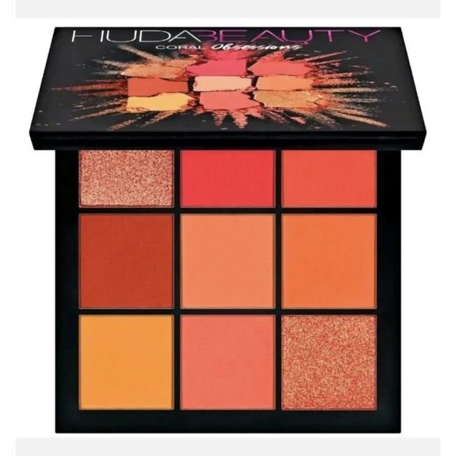 HUDA BEAUTY Coral Obsessions Eyeshadow Palette 9 Shades NWT