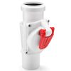 White Vertical Backwater Valve Anti Flood Protection Device 50mm Diameter