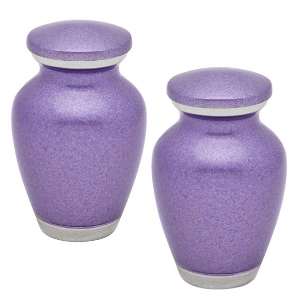 Pair of Keepsake Urns - Violet Blush | Solid Color Keepsake Urns