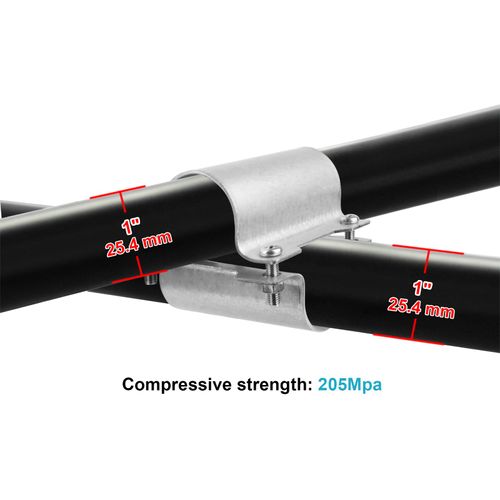 OTTFF 5 Sets Greenhouse Cross Grid Connector Fit 3/4" (1.05" OD) Galvanized Pipe, Top Rail Pipe Clamps for Chain Link Fence