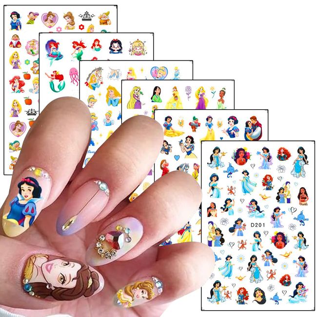 Designer Nail Art Stickers Decals, Cute Cartoon 3D Nail Self-Adhesive Sticker Designs, Kawaii Nail Art Stickers for Women Girls Kids, Cute Anime Nail Transfer Decals Decorations, DIY Resin Nail Decal