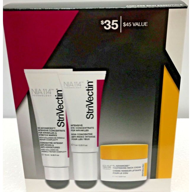 STRIVECTIN Ageless Skin Essentials 3 Piece Mini Set Boxed New See Details