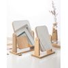 Donally Tabletop Mirror, Mirror, Stand, Wooden Frame, For Makeup and Makeup, Interior (Small, Natural)