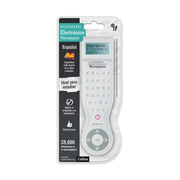 IF Electronic Dictionary Bookmark Single Language Definitions - Spanish,White