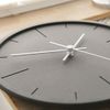 Modern Minimalist Dark Concrete Silent Wall Clock (Beige Hands)