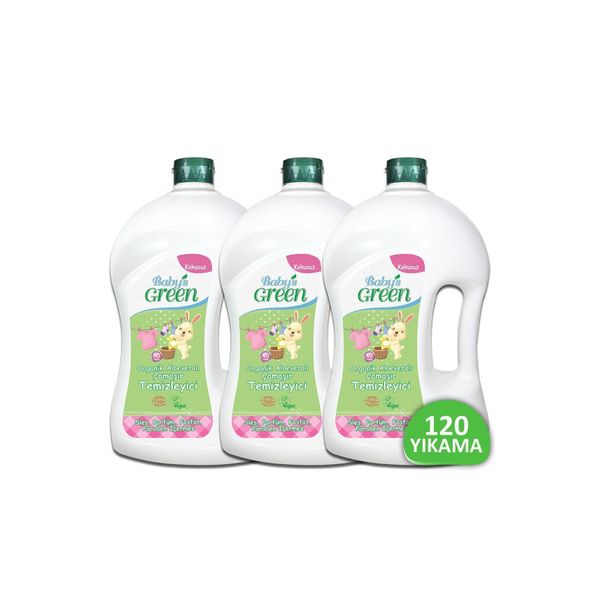 3'lü Organik Aloeveralı Bebek Çamaşır Temizleyici - 120 Yıkama (1500ML X 3 ADET)