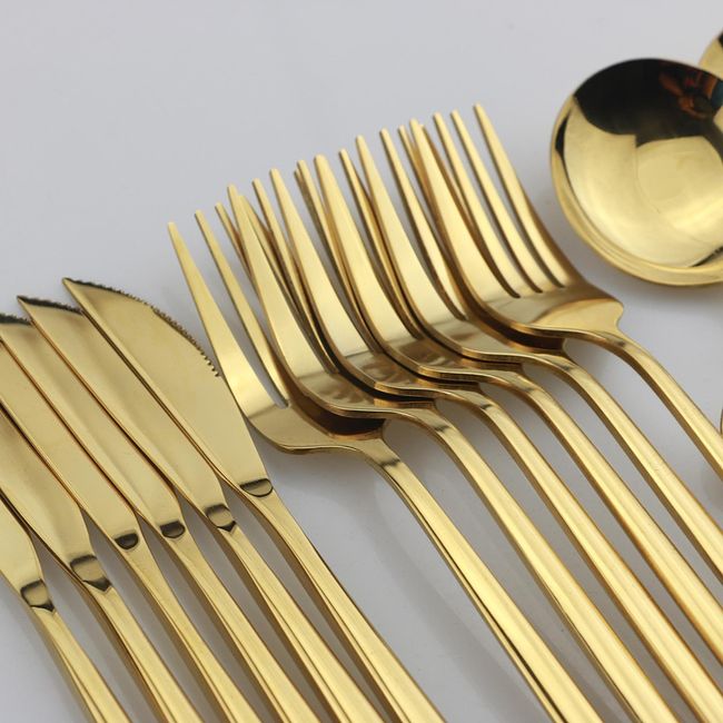 Uniturcky Gold Stainless Steel Eating Utensils Set - China Tablewarea and  Dinnerware price