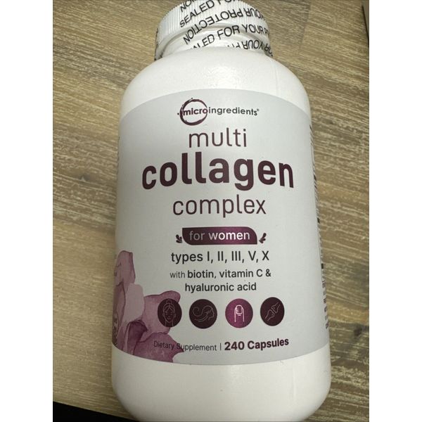 Micro Ingredients Multi Collagen Complex, 240 Capsules Exp 10/26
