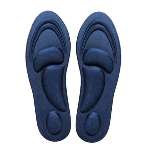Runee Memory Foam Comfort Insole - Help Against Plantar Fasciitis and Foot Pain. Cushioning Metatarsal, Arch Support and Heel Support (Navy, Small)