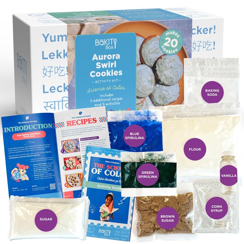 BāKIT Box Aurora Swirl Cookies Baking Kit for Kids, STEM Science of ...