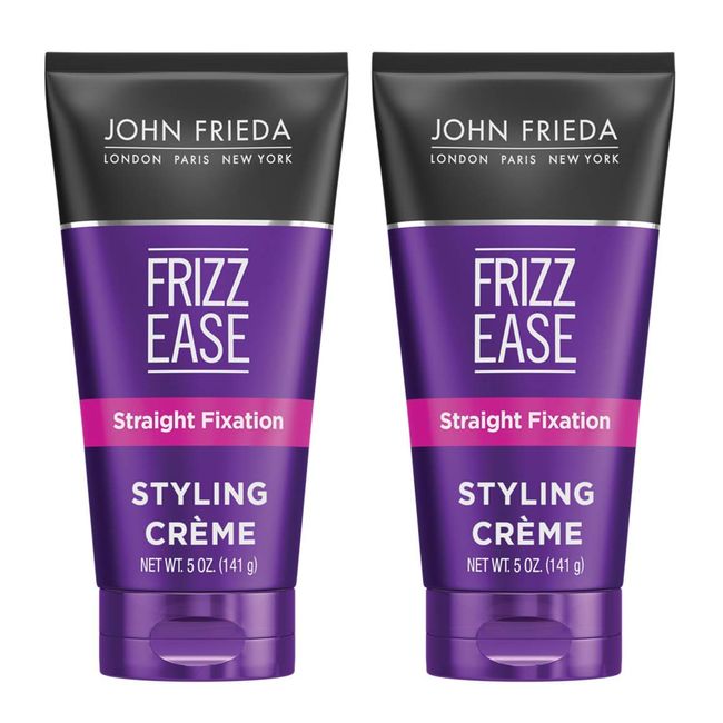 John Frieda Frizz-Ease Straight Fixation Styling Creme, 5 Ounces, Straight Hair Product for Smooth, Silky, No-Frizz Hair, Pack of 2