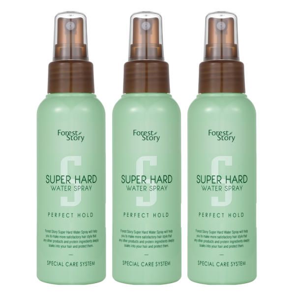 Forest Story Super Hard Water Spray 100ml 3pcs / Strong setting hair protection hair spray