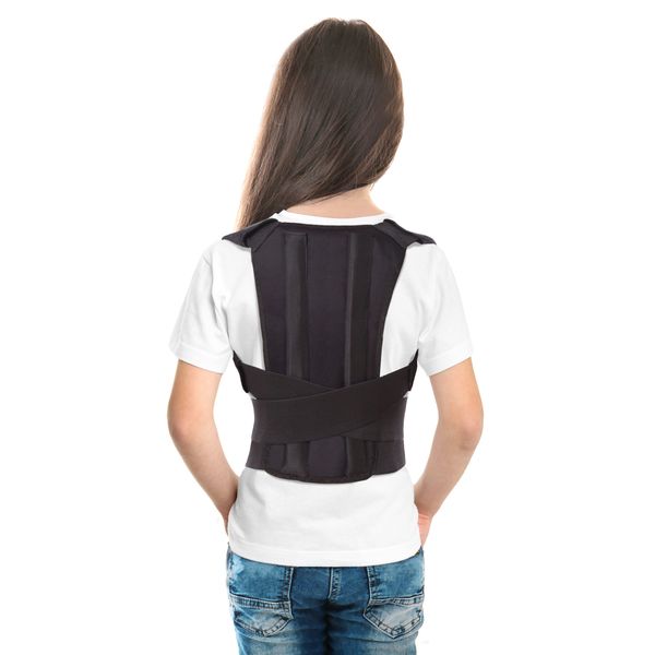 Posture Corrector Back Support Brace for Kids Teenagers & Young Adults X-Small Black