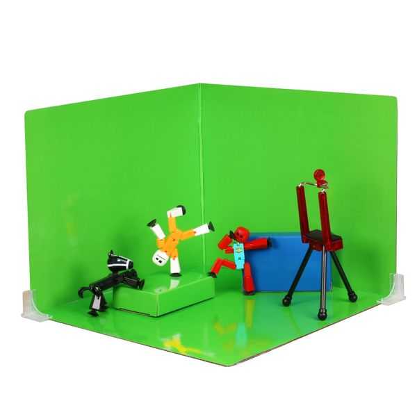 Zing Stikbot Zanimation What The Bot Special Stikbot Action Figures and Animation Set, Includes 3 Stikbots, 1 Mobile Phone Tripod and 2-in-1 Stage, Stop Motion Animation, Great for Kids Ages 4 and Up