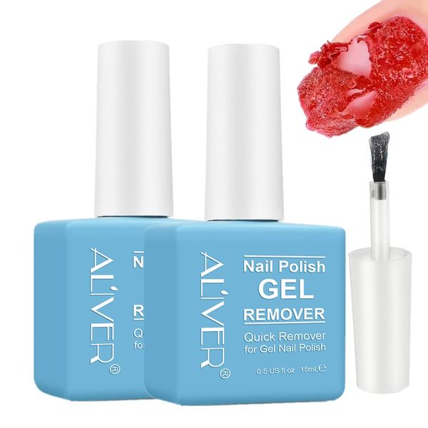 ZODENIS Gel Nail Polish Remover (2 Packs), Gel Remover for Nails GelNail Remover- Quickly & Easily Remove Gel Nail Polish Within 2-5 Minutes, No Soaking or Wrapping