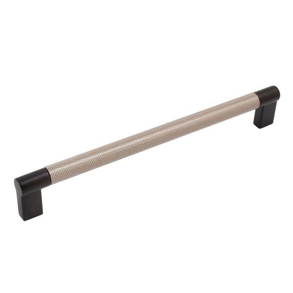 Urban Cabinet Pull, 192 Millimeters, Satin Nickel with Matte Black Ends by Stone