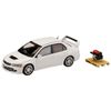 HJ64 1/64 Mitsubishi Lancer Evolution 9 with GSR Engine Display Model White Solid Finished Product