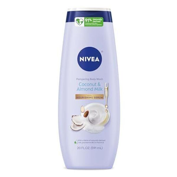 NIVEA Coconut and Almond Milk Body Wash with Nourishing Serum 20 Fl Oz Bottle