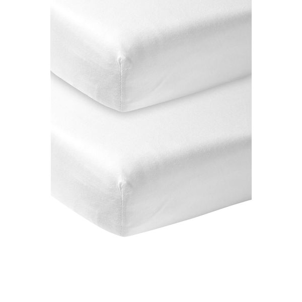 Meyco 563400 2-Pack Fitted Sheet, Co-Sleeper, White