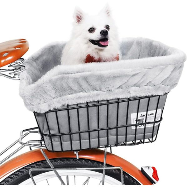 Dog Bicycle Basket Liner, Warm and Soft Small Pets Bike Basket Cover with Durabl