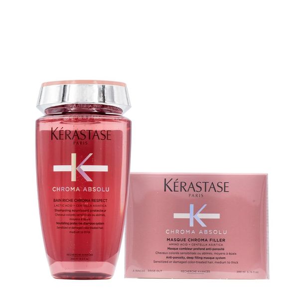 Kerastase DUO Chroma Absolu Bain Riche Shampoo, 250 ml und Chroma Absolu Maske, 200 ml