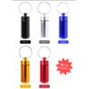 prendre PR-BCS002-RD Waterproof Capsule Case, Pill Case, Medicinal Supplement, Aluminum Alloy, Includes Key Ring, Small Item, Outdoor Leisure or Disaster, Portable, Lightweight, Small (Red)