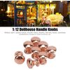 8pcs 1:12 Scale Miniature Round Head Knobs Dollhouse Door Handle Knobs Mini Drawer Pulls Dollhouse Accessories (Silver)