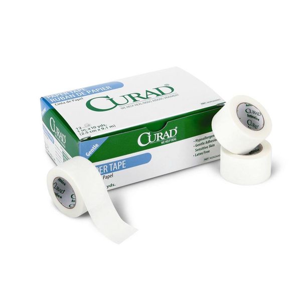 CURAD Paper Adhesive Tape, 1" x 10 yds., Not Made from Natural Rubber Latex, 1 Roll