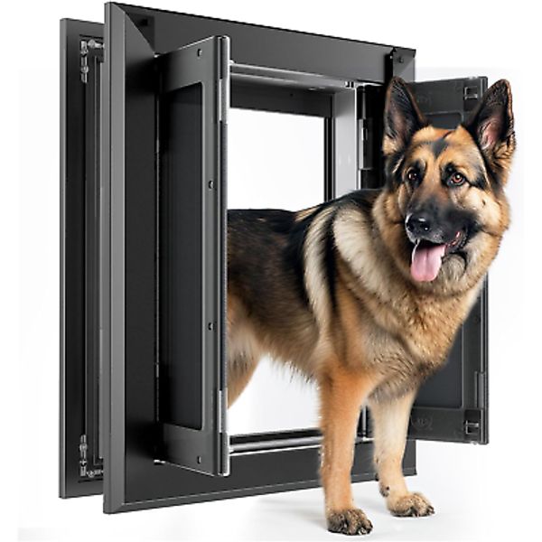 Aluminum Large Dog Door for Exterior Door,Strong Double Magnetic Flaps,Heavy-Dut