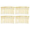 VOCOSTE Non Slip Hair Side Comb Accessories Metal Gold Tone Hair Side Comb Retaining Hair Clips 7.6cm 4 Pcs