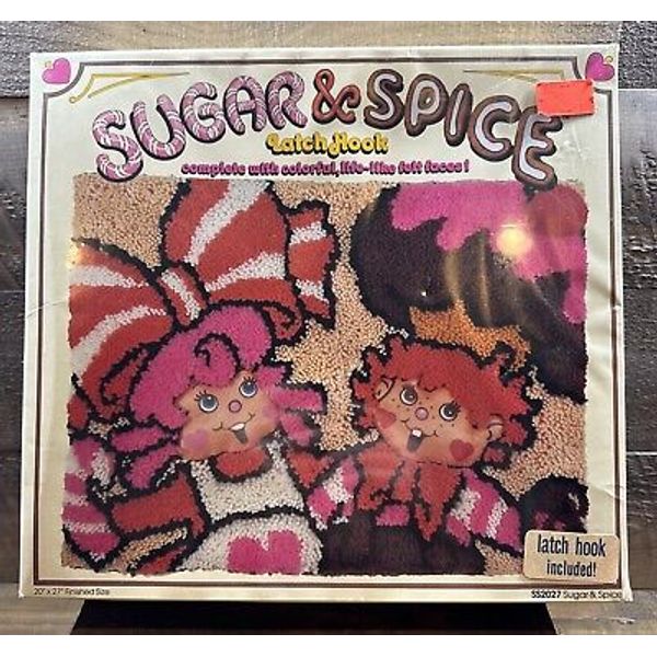 Sugar & Spice 1981 Latch Hook Kit 20”x27” Latch Hook Rug Factory Sealed Vintage!