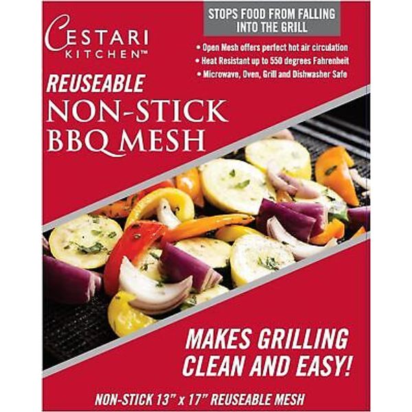 Cestari BBQ Grill Mats Non Stick Toppers- Extra Large Cut to Fit Black