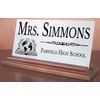 Teacher Desk Nameplate Gift Personalized - Solid Marble and Hardwood