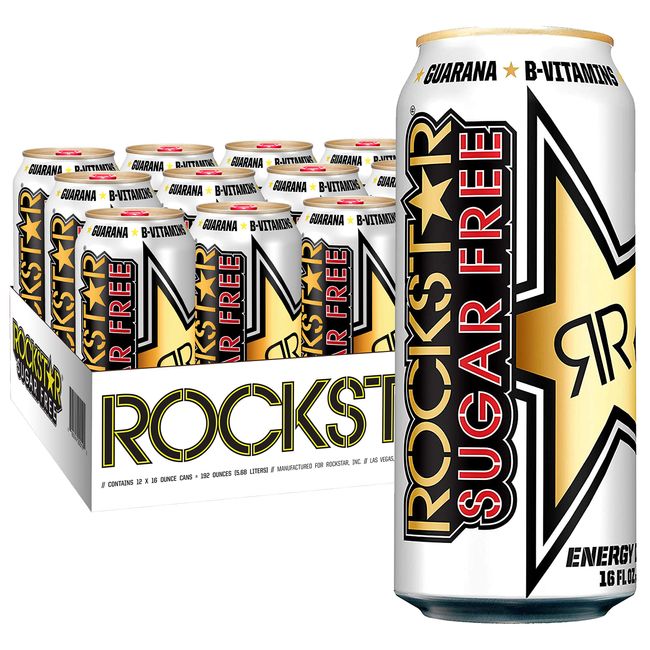 Rockstar Energy Drink, Sugar Free, 16 Fl Oz (Pack of 4)