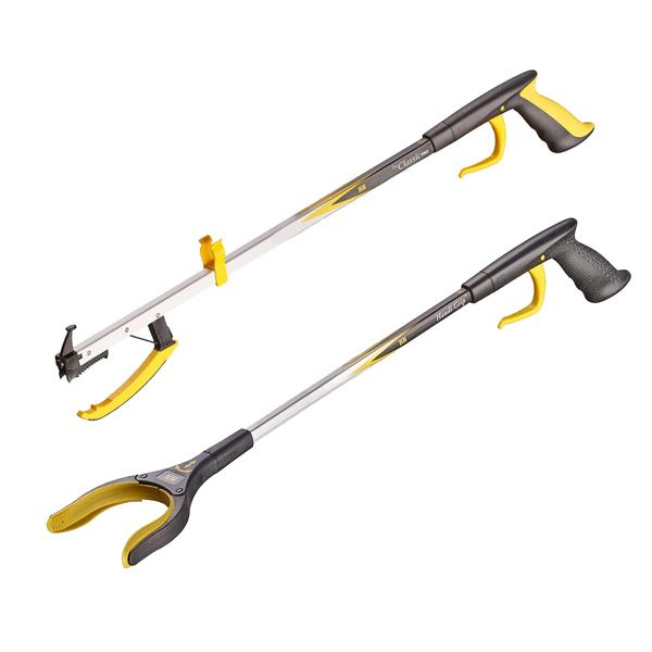 2 Pack The Helping Hand Company Reaching Aids | 1 x 26 inch/66cm Classic PRO Grabber Tool & 1 x 26”/66cm Handi-Grip PRO Pickup Tool. Long Grabbers for Disabled, Elderly or Struggling When Bending