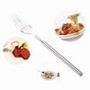 Extendable Fork, Telescopic Fork, Long Fork, Fork with Extendable Handle, Long Handle Fork, Stainless Steel Dinner Fork, Extending for BBQ Tableware Supplies, Extends 25.4 inch (1 pcs)