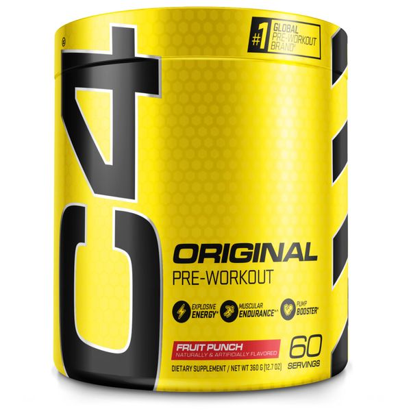 C4 Original Pre Workout Powder Fruit Punch - Vitamin C for Immune Support - Sugar Free Preworkout Energy for Men & Women - 150mg Caffeine + Beta Alanine + Creatine - 60 Servings