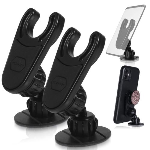 [2-Pack] UMount Wall Mount for PopSockets, Socket Mount for Desk for Home, 2 Way 360 Degree Rotation, Super Strong Nano Adhesive, Compatible with All Sockets