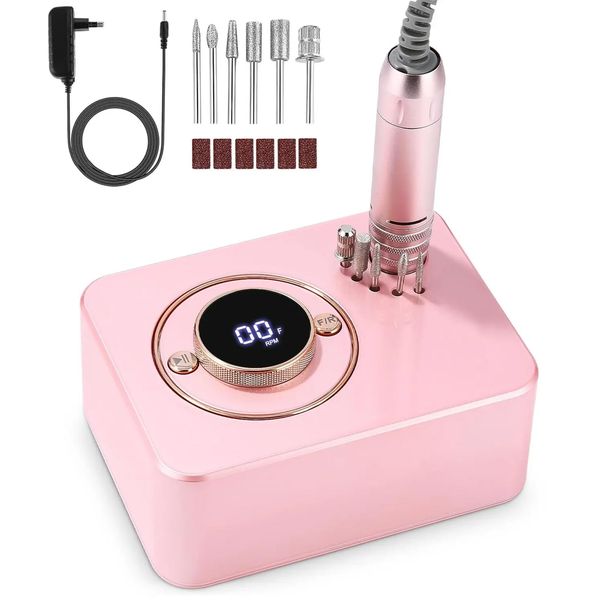 VOLTIX Professional Nail Drill 40 W, 35000 RPM, Electric File with LCD Display and USB Powered, Silent Drill for Manicure and Pedicure, Suitable for Acrylic and Gel Nails