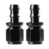Ucreative 6AN Straight Push Lock Hose Fitting End Black 2PCS