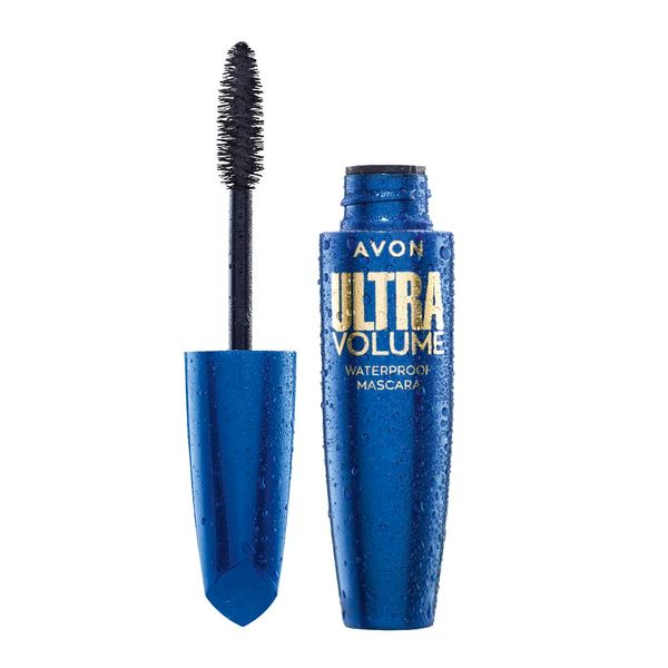 Avon Ultra Volume Waterproof Mascara Blackest Black, with Exclusive Amplifibre Technology for Full Lash Volume that Lasts all Day, 10ml