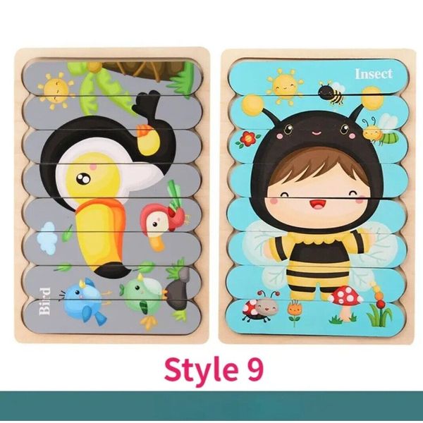 Insect / Bird Double Sided Strip 3D Puzzles for Toddlers. Style 9 only