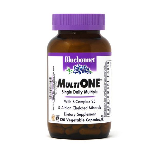 Bluebonnet Nutrition Multi One (With Iron) Vegetable Capsules, Complete Full Spectrum Multiple Vitamin Supplement, B Vitamins, Gluten & Milk free, kosher, 4 Month Supply, 120 Count