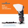 LumiQuest Ultrasoft Frosted Light Diffuser, Compact Light Modifier with UltraStrap Bundle, Universal Classic Design for External Camera Flashes, Black